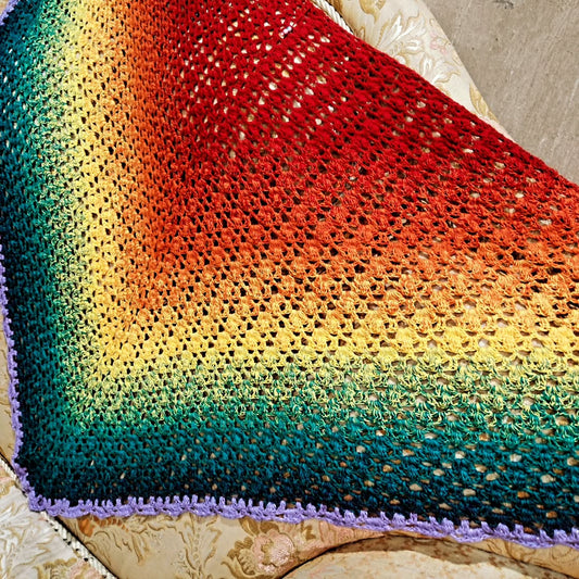Rainbow Bubble Crochet Shawl